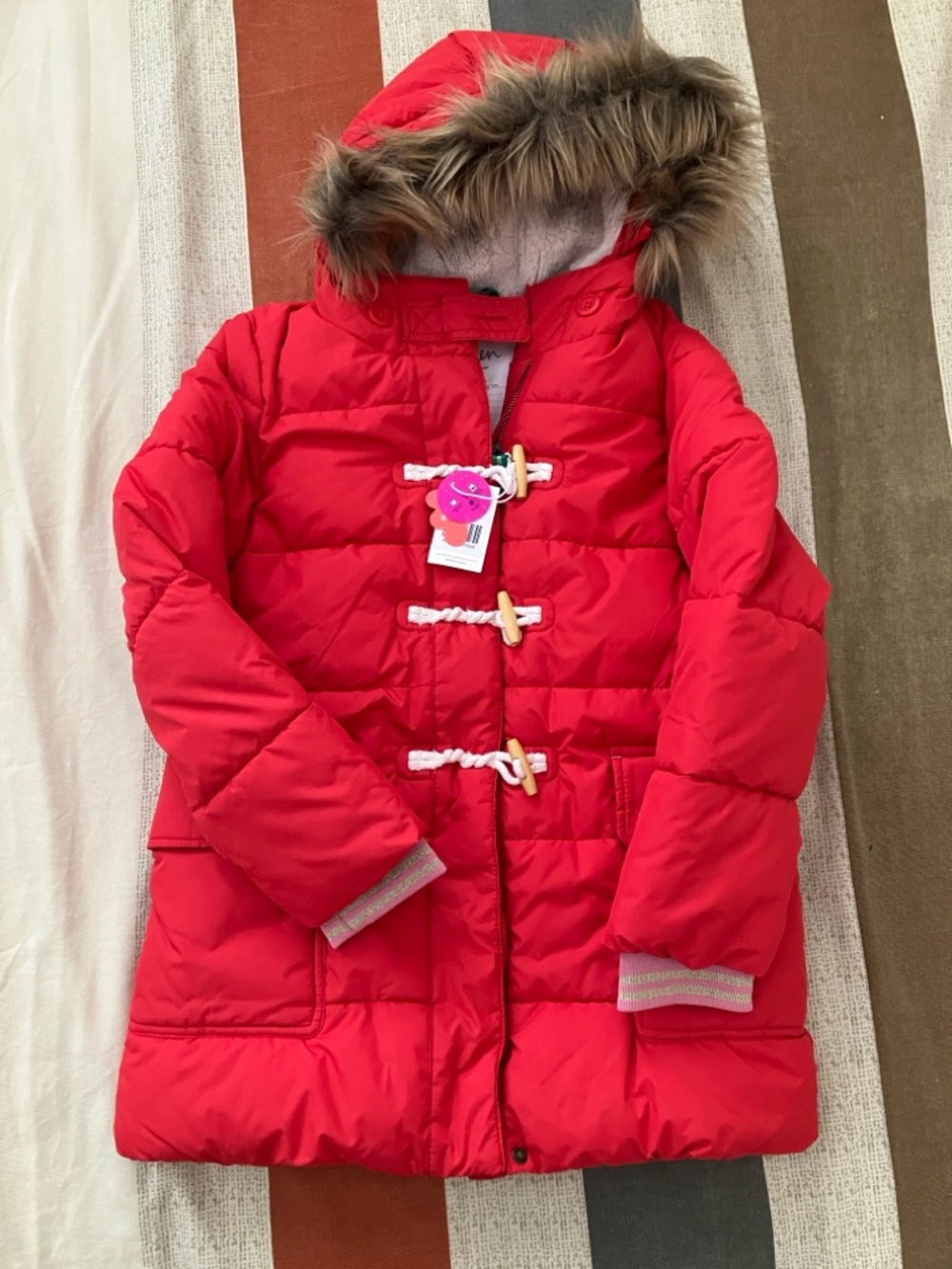 Mini Boden Red Cosy Padded Longline Jacket Puffer Jacket 8-9Y